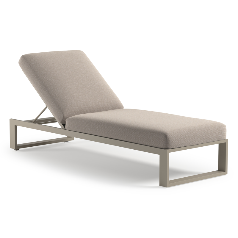Verato verstelbaar ligbed in beige aluminium met slow farafra all weather sunbrella® luxe