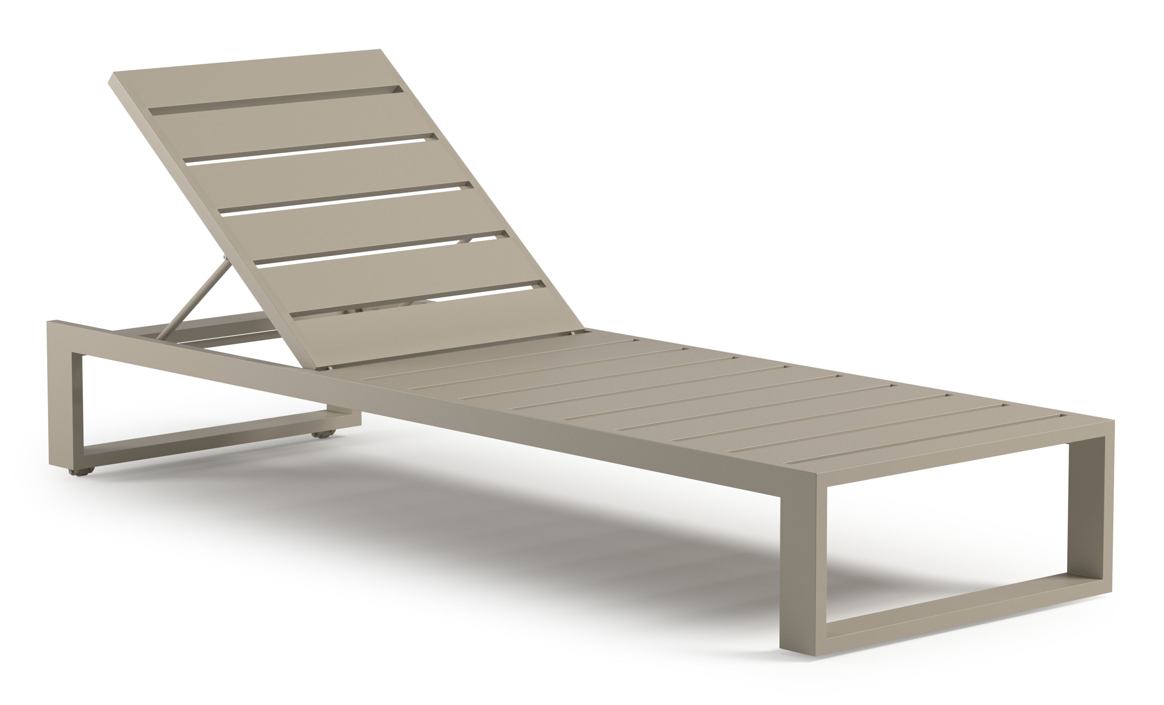 Chaise longue réglabe Verato en aluminium beige