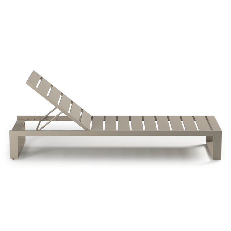 Verato verstelbaar ligbed in beige aluminium met slow farafra all weather sunbrella® luxe