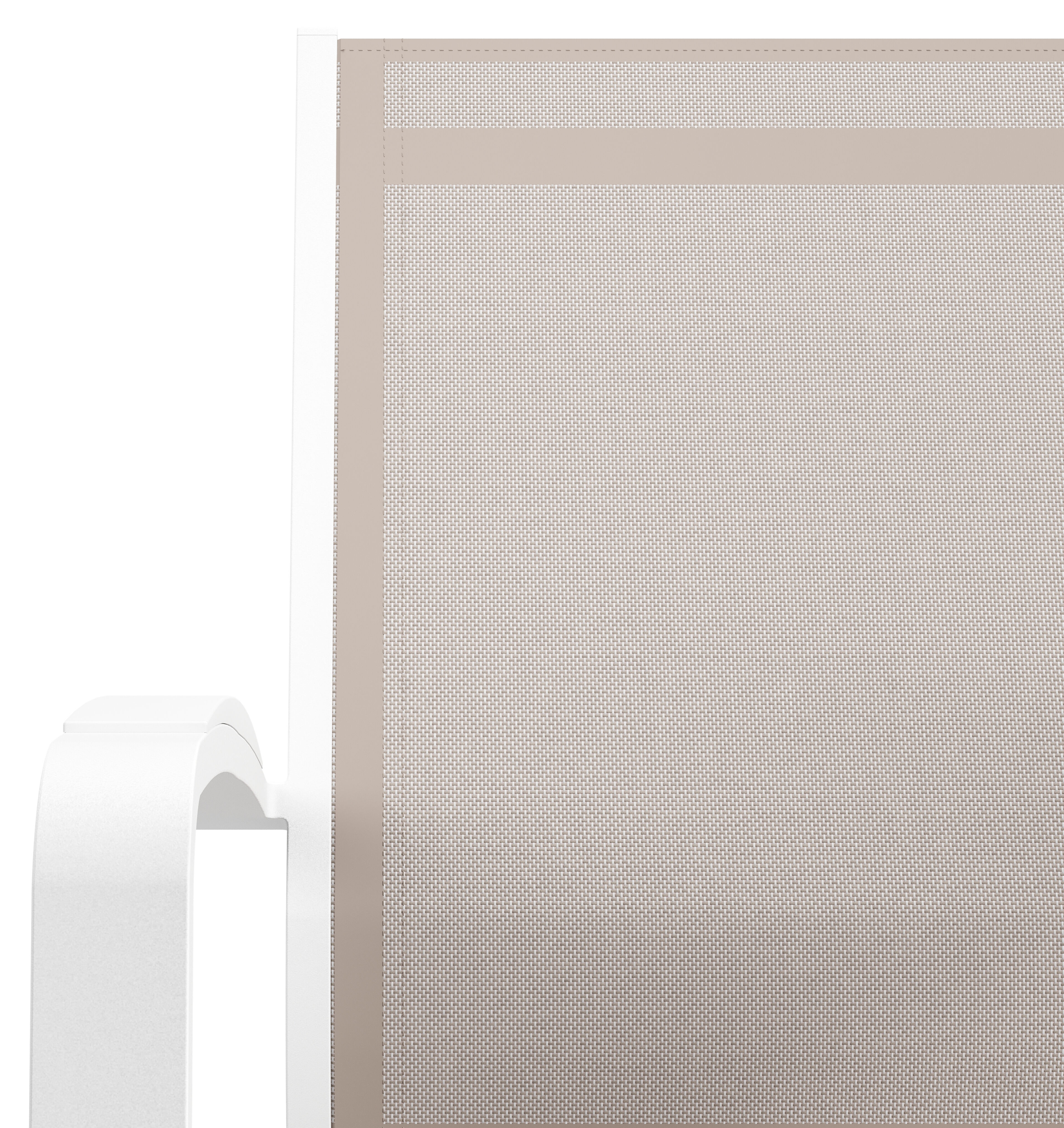 Chaise de jardin empilable Lioni en aluminium blanc et textilène simple beige 