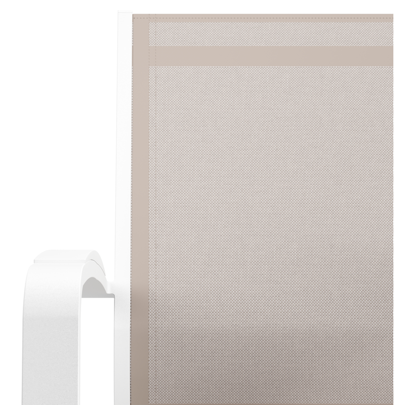 Chaise de jardin empilable Lioni en aluminium blanc et textilène simple beige