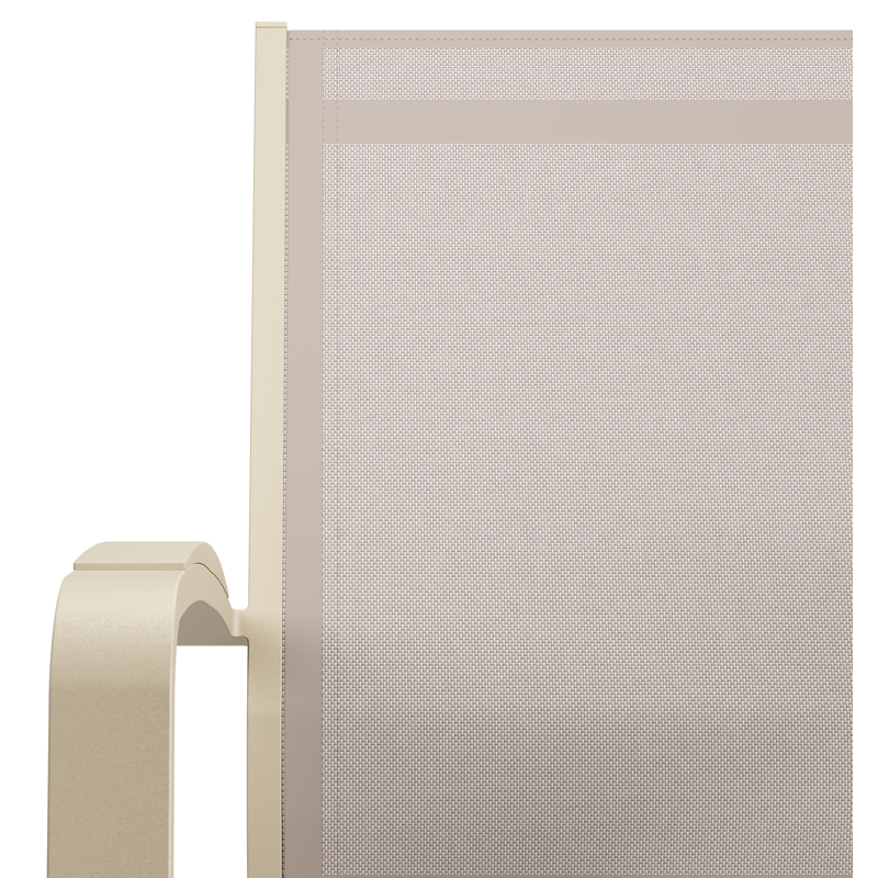 Chaise de jardin empilable Lioni en aluminium beige et textilène simple beige 