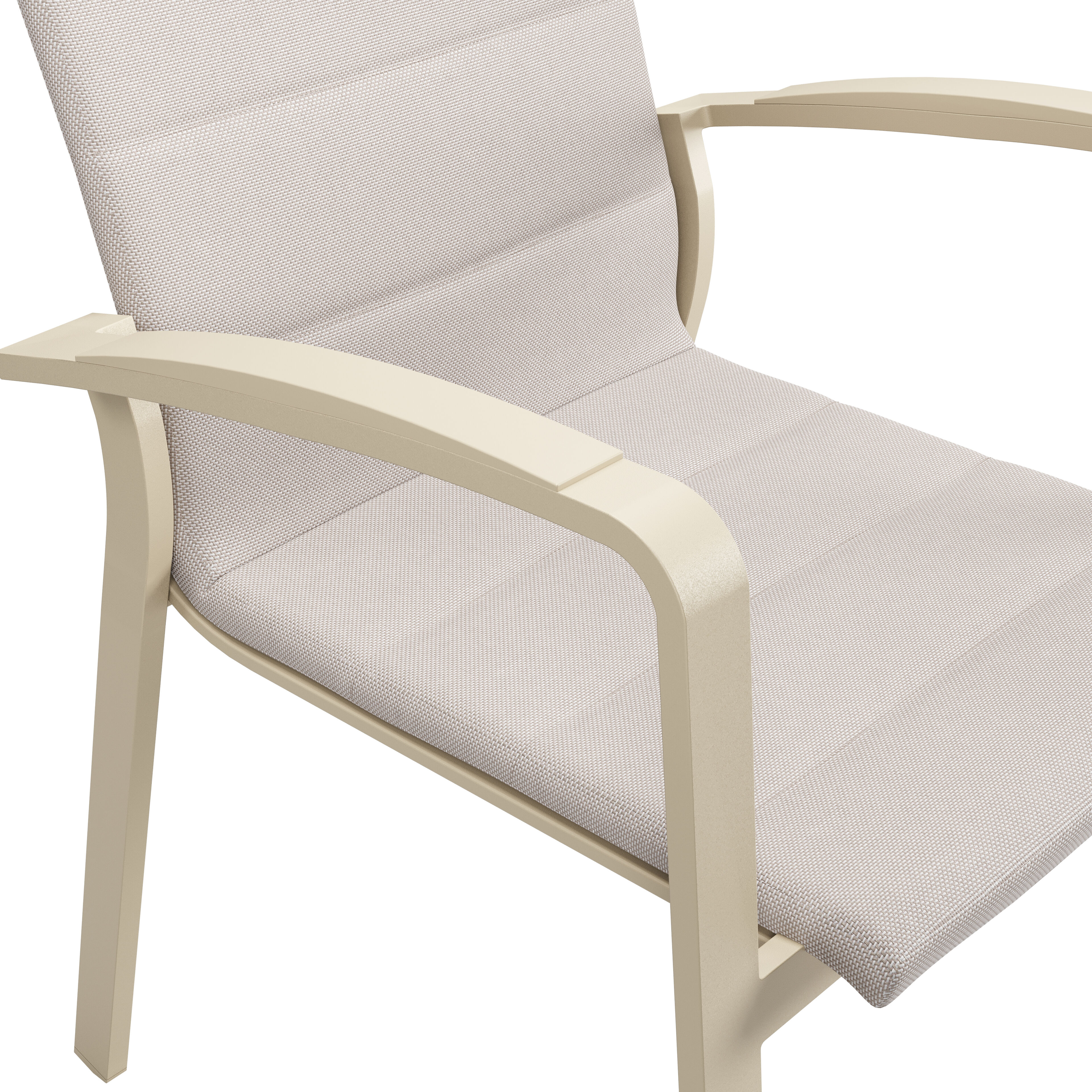 Chaise de jardin empilable Lioni en aluminium beige et textilène double beige 