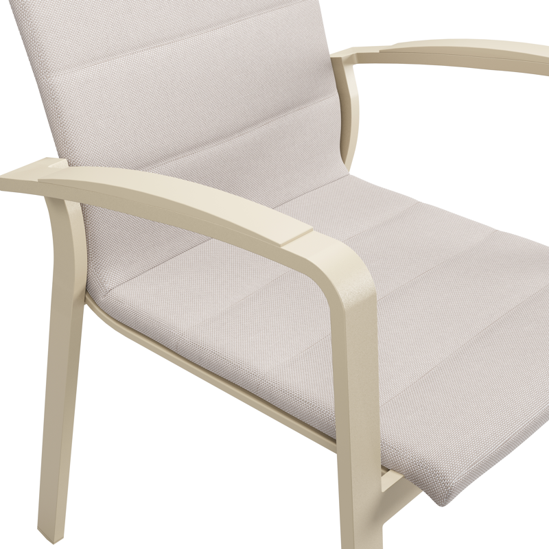 Chaise de jardin empilable Lioni en aluminium beige et textilène double beige