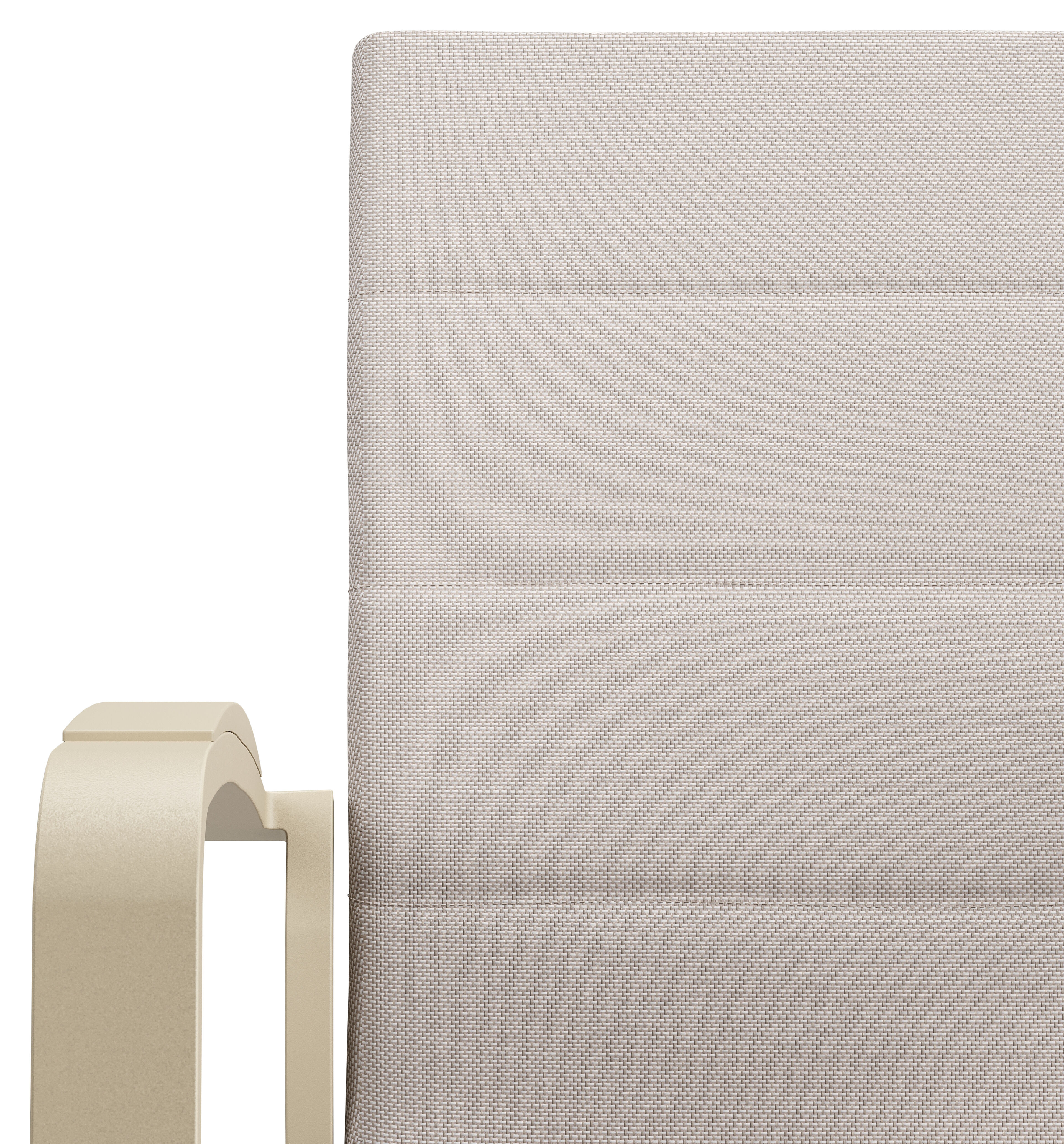 Chaise de jardin empilable Lioni en aluminium beige et textilène double beige 