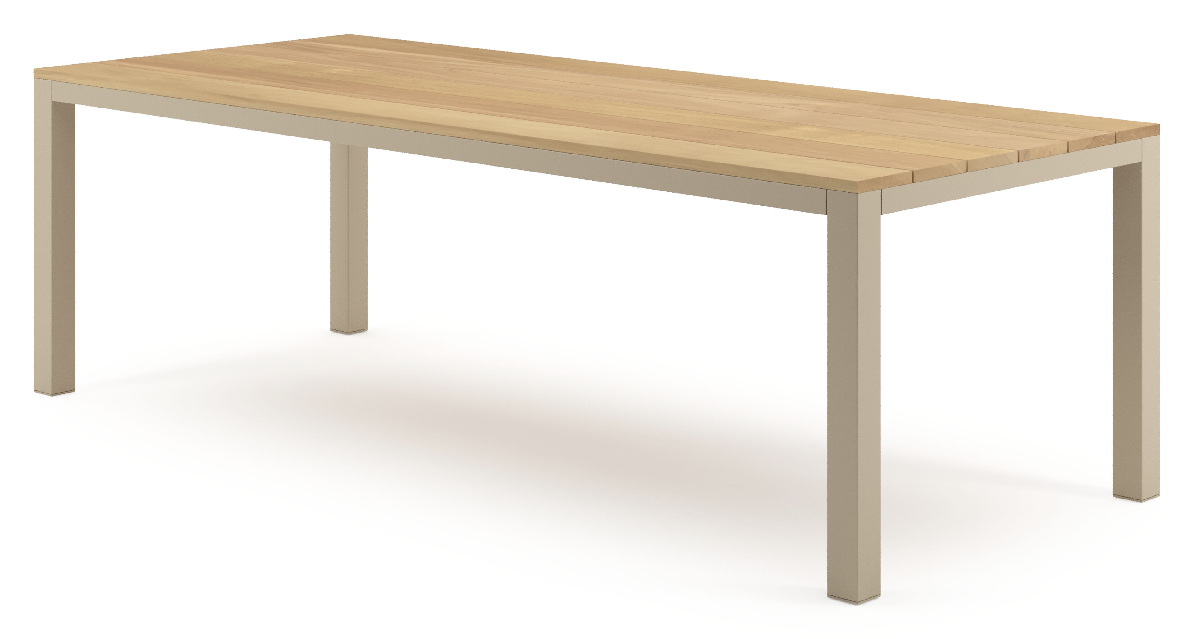 Como tuintafel rechthoekig in beige aluminium en teak - L 240 x B 100 x H 75 cm