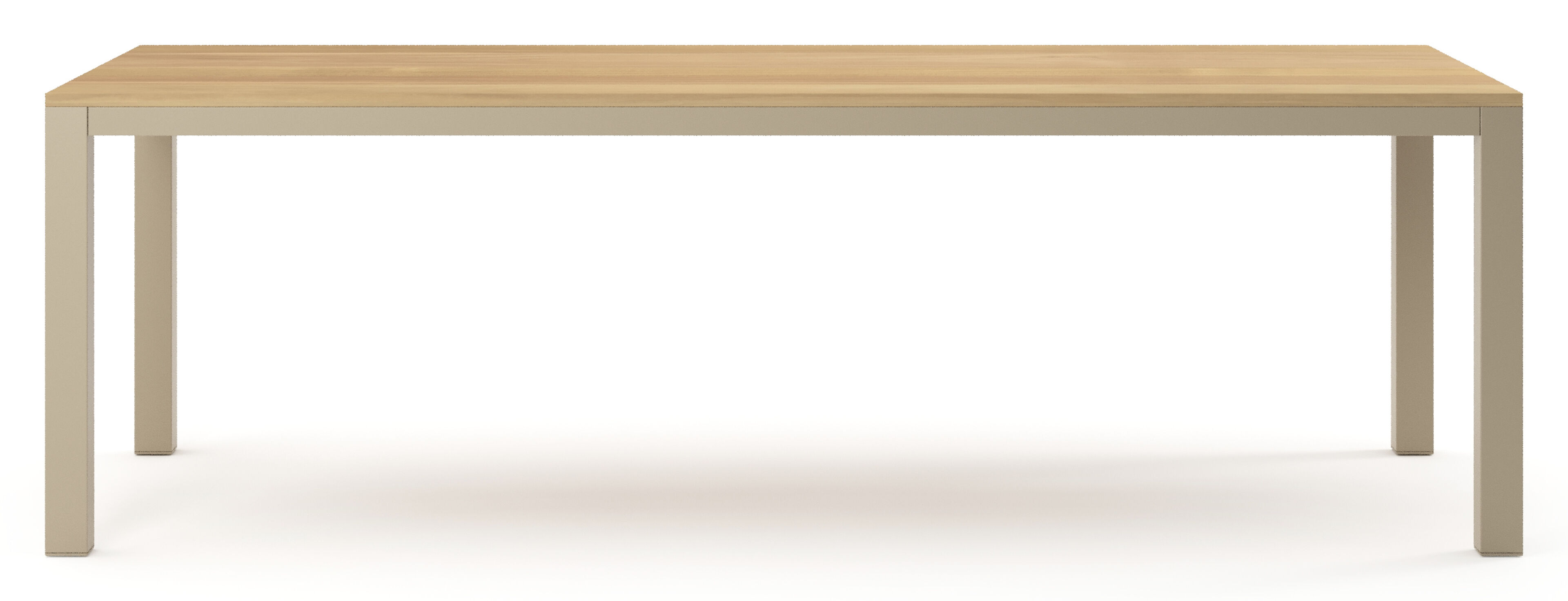 Como tuintafel rechthoekig in beige aluminium en teak - L 240 x B 100 x H 75 cm