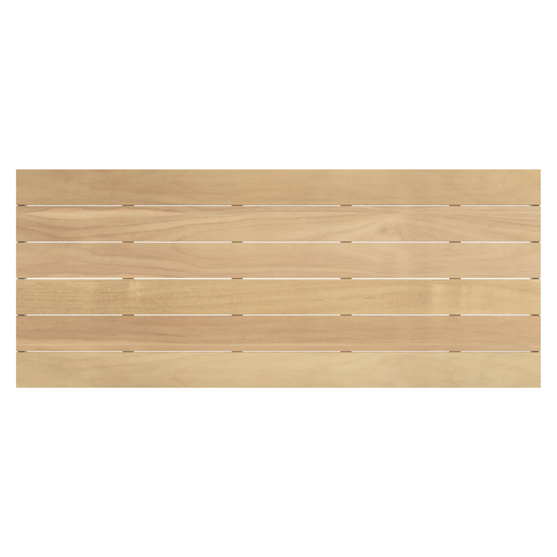 Table de jardin Como rectangulaire en aluminium beige et teck - Lg. 240 x Lrg. 100 x Haut. 75 cm