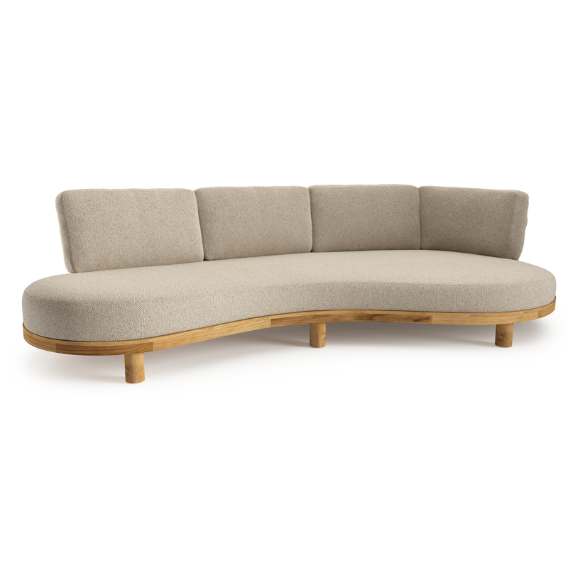 Donato loungebank in teak met bora desert all weather cosytica kussen