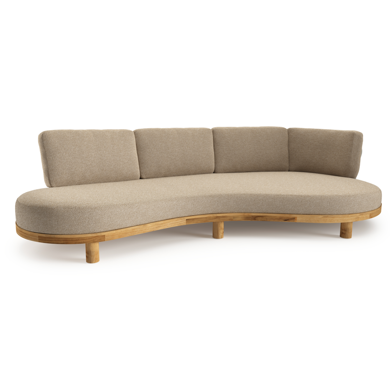 Donato loungebank in teak met madagascar oak all weather cosytica kussen