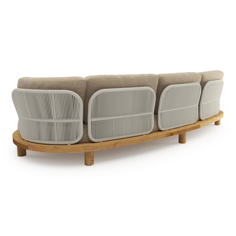 Donato loungebank in teak met madagascar oak all weather cosytica kussen