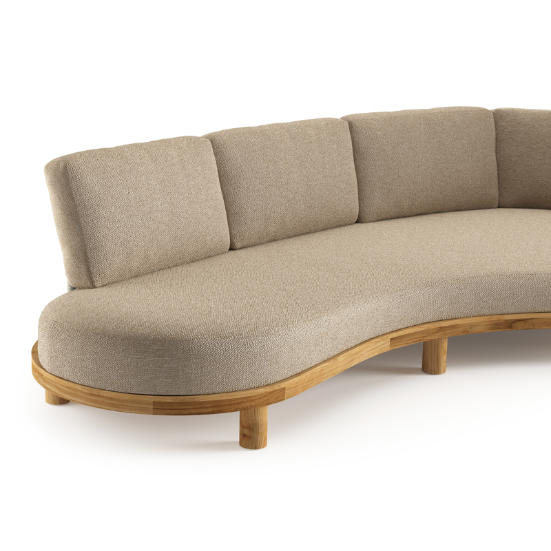 Donato loungebank in teak met madagascar oak all weather cosytica kussen