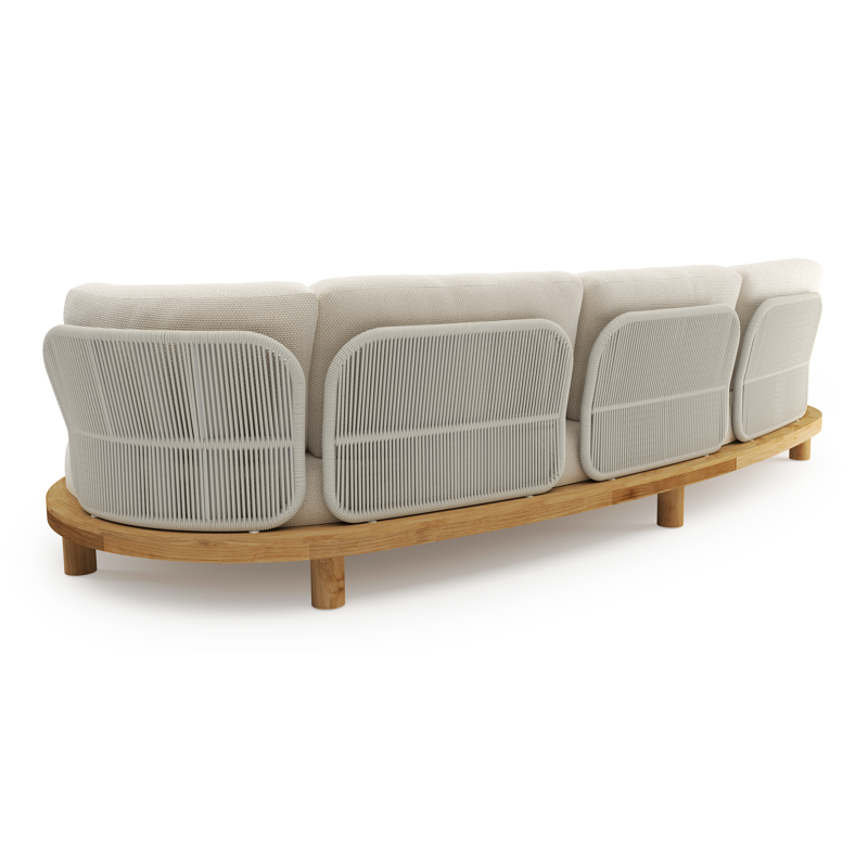 Donato loungebank in teak met althea off white all weather cosytica kussen
