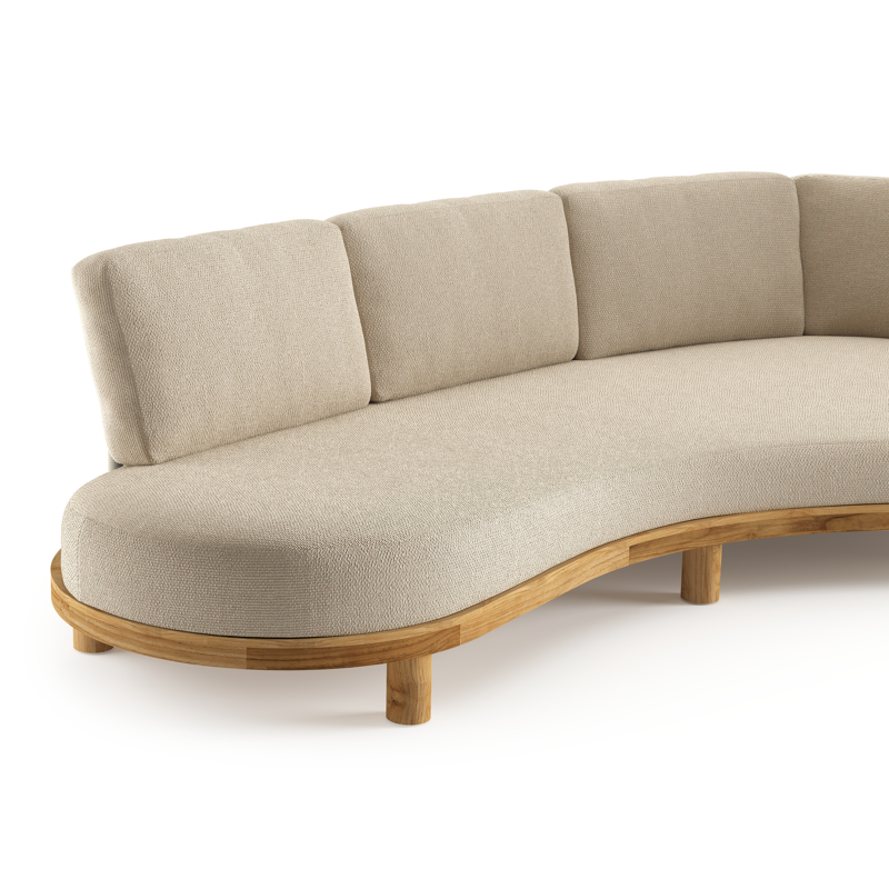 Donato loungebank in teak met althea chalk all weather cosytica kussen