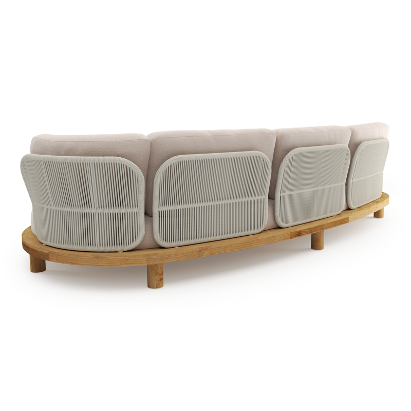 Donato loungebank in teak met wander pilat all weather sunbrella® luxe kussen
