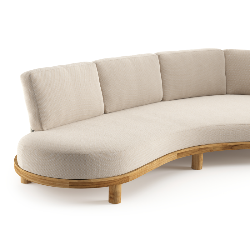 Donato loungebank in teak met lopi antique all weather sunbrella® luxe kussen