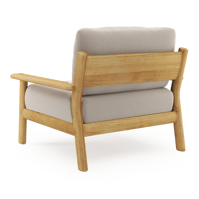 Amaro loungestoel in teak met lopi fossil all weather sunbrella® luxe kussen
