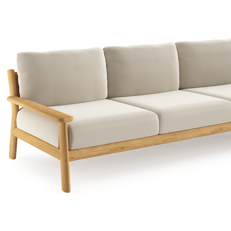 Amaro loungeset in teak met lopi marble all weather sunbrella® luxe kussen