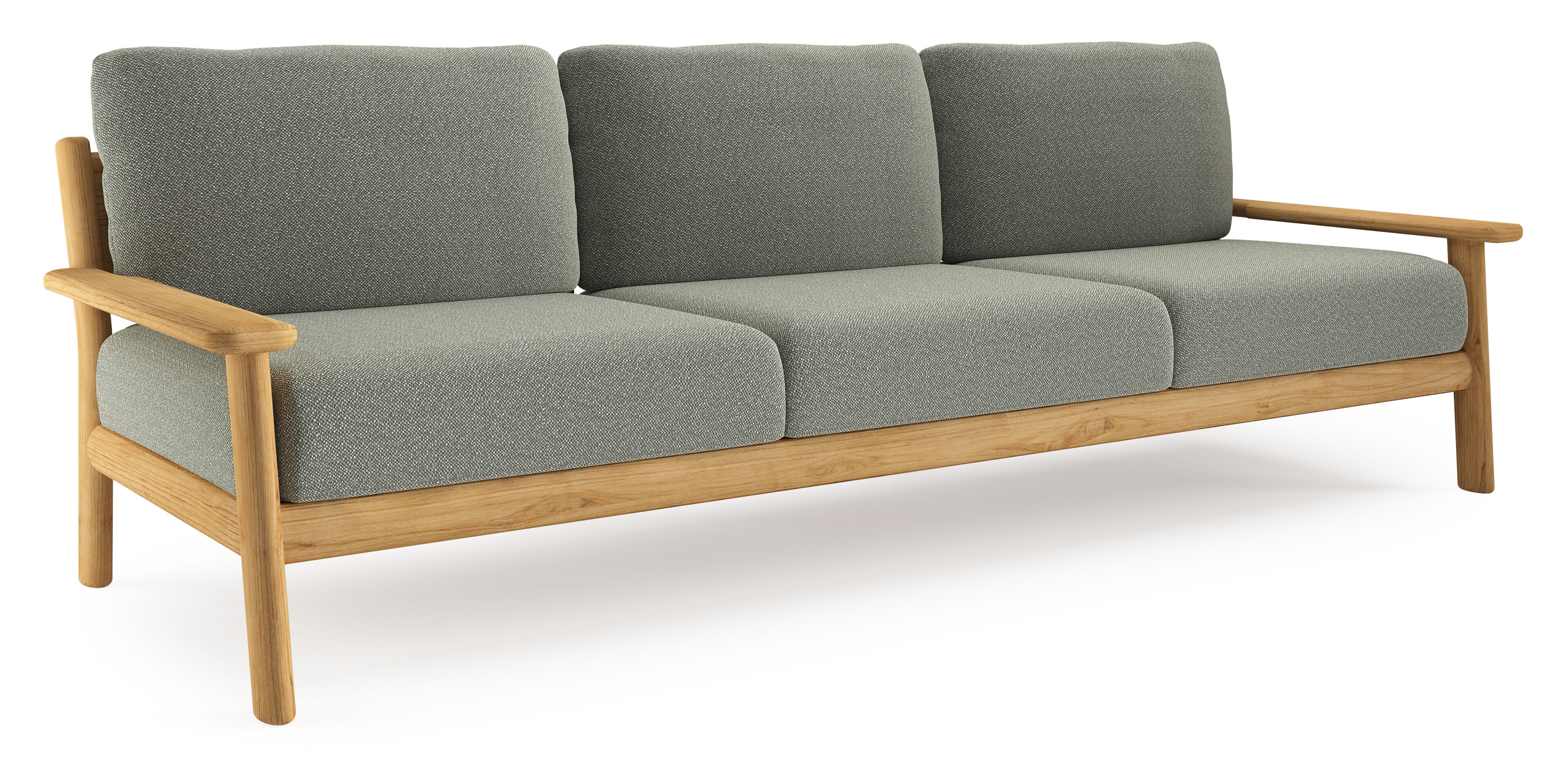 Amaro loungebank in teak met savane leaf all weather sunbrella® luxe kussen