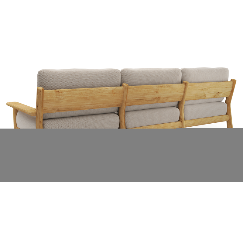 Amaro loungebank in teak met lopi fossil all weather sunbrella® luxe kussen