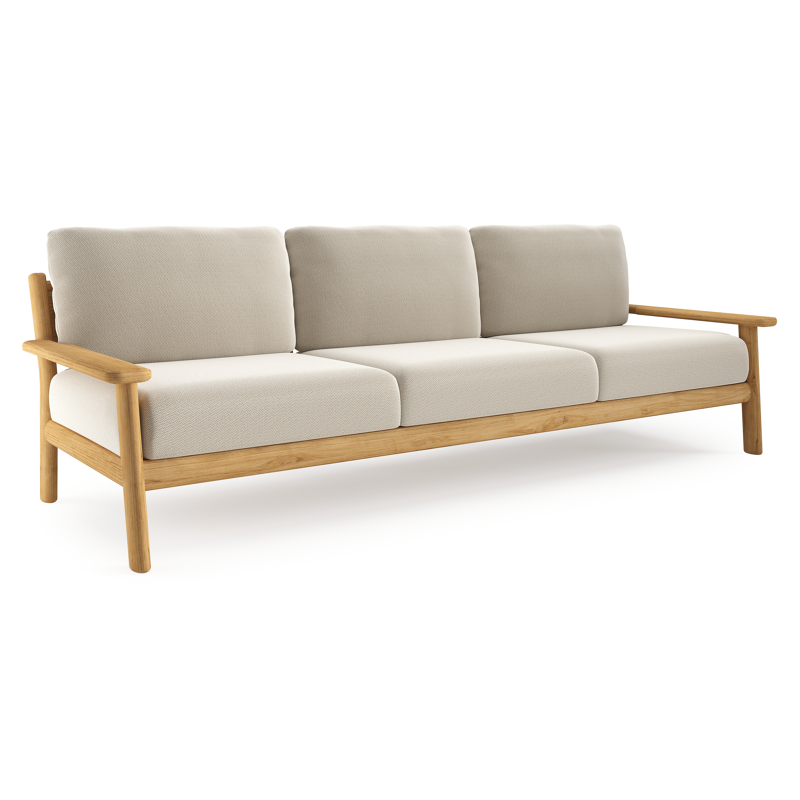 Amaro loungebank in teak met lopi marble all weather sunbrella® luxe kussen
