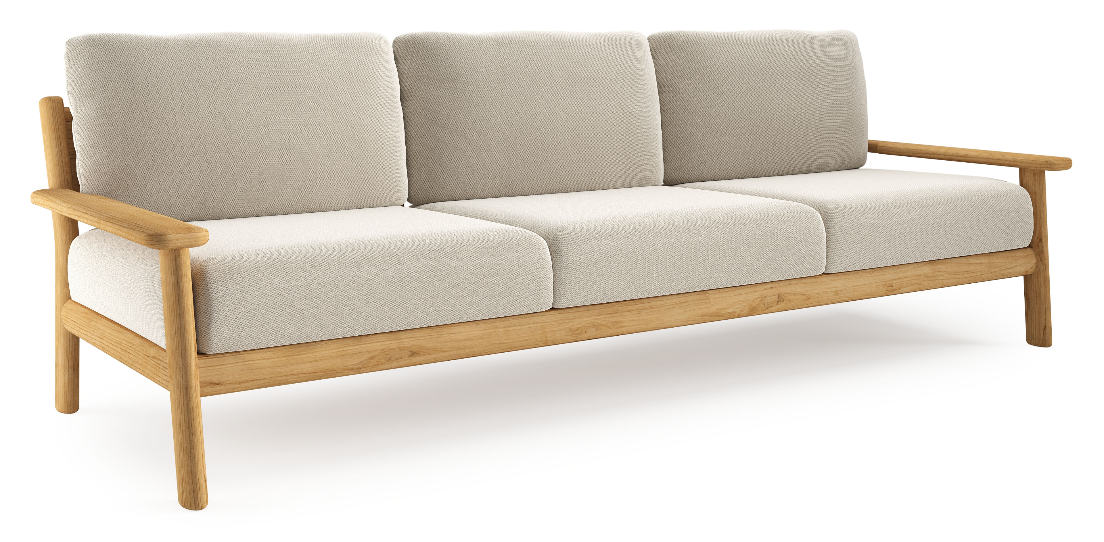 Amaro loungebank in teak met lopi marble all weather sunbrella® luxe kussen