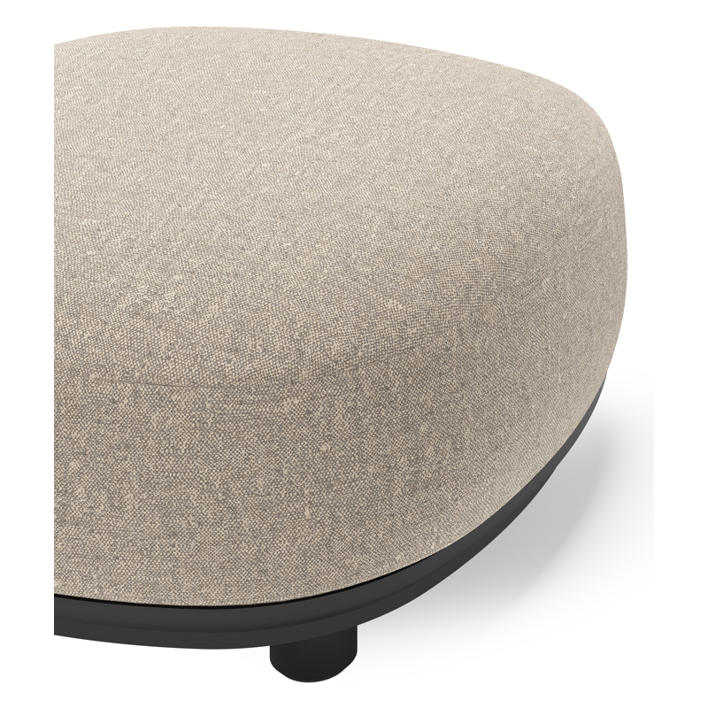Pouf  Vadelo en aluminium noir et coussin en all weather sunbrella® luxe chartres pewter