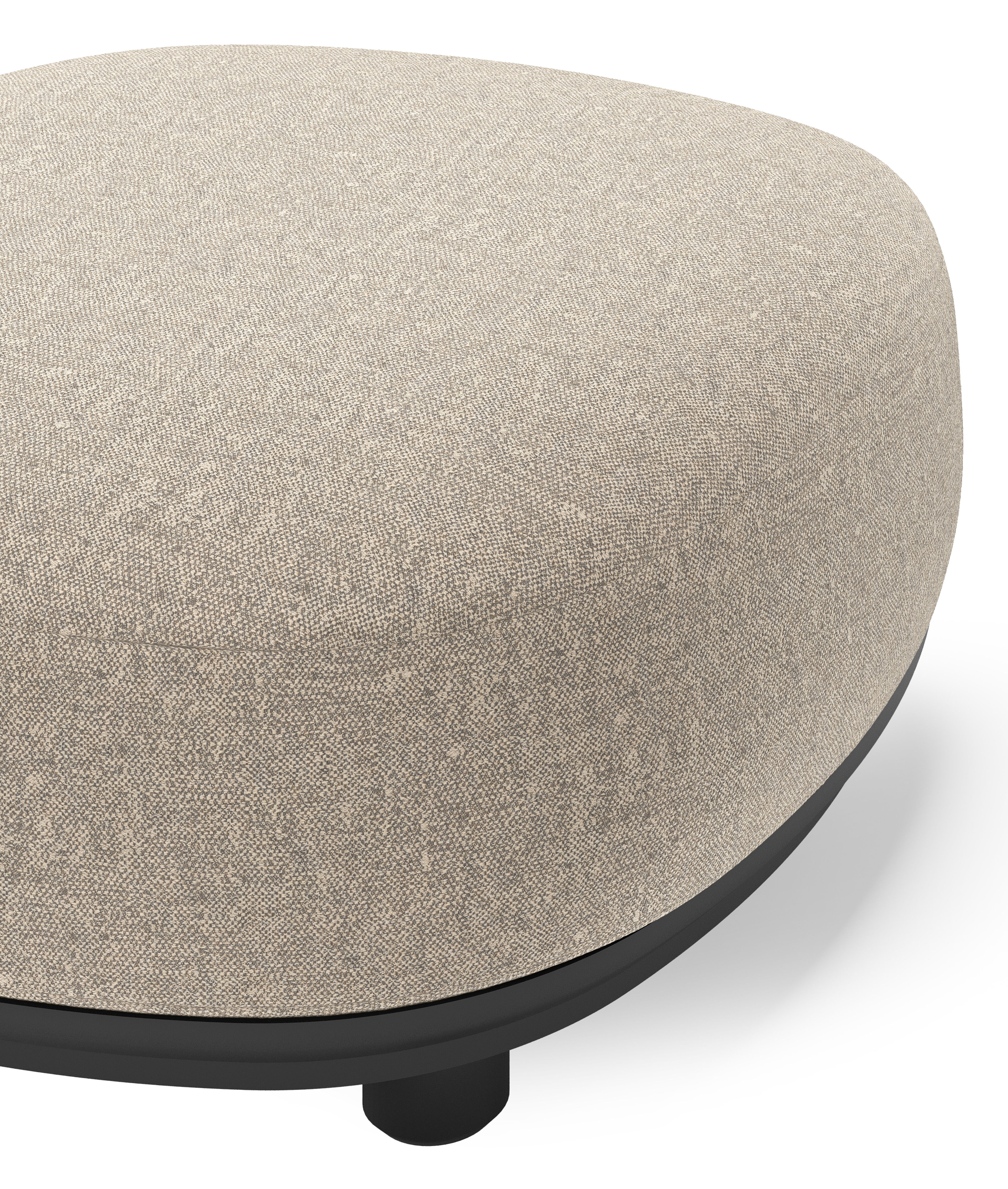 Pouf  Vadelo en aluminium noir et coussin en all weather sunbrella® luxe chartres pewter