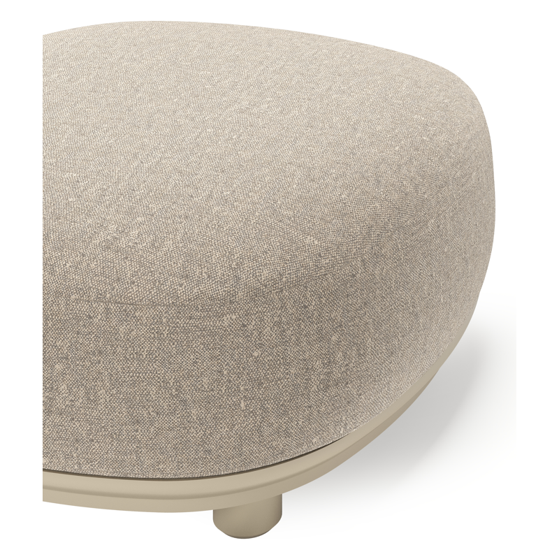 Pouf  Vadelo en aluminium beige et coussin en all weather sunbrella® luxe chartres pewter