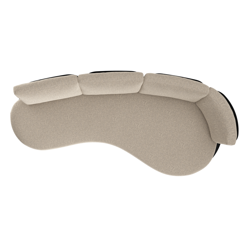 Canapé de jardin Donato en aluminium noir et coussins en all weather sunbrella® luxe chartres pewter