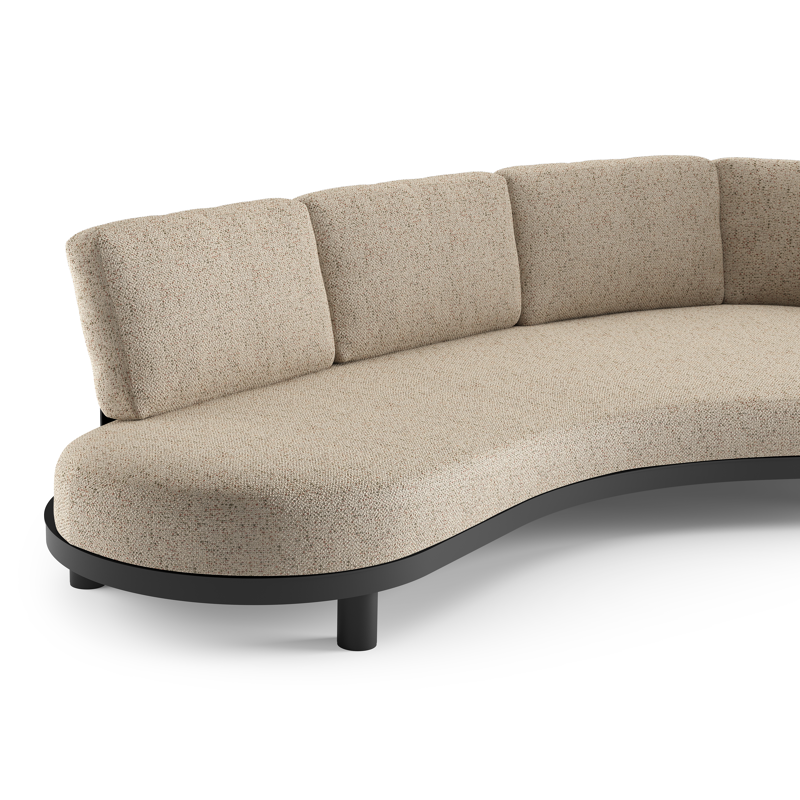 Donato loungebank in zwart aluminium met bora jungle all weather cosytica kussen
