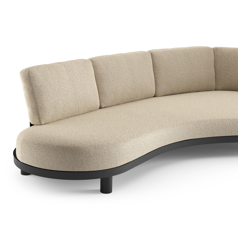Donato loungebank in zwart aluminium met bora forest all weather cosytica kussen