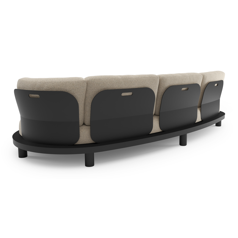 Donato loungebank in zwart aluminium met marbella beige all weather cosytica kussen