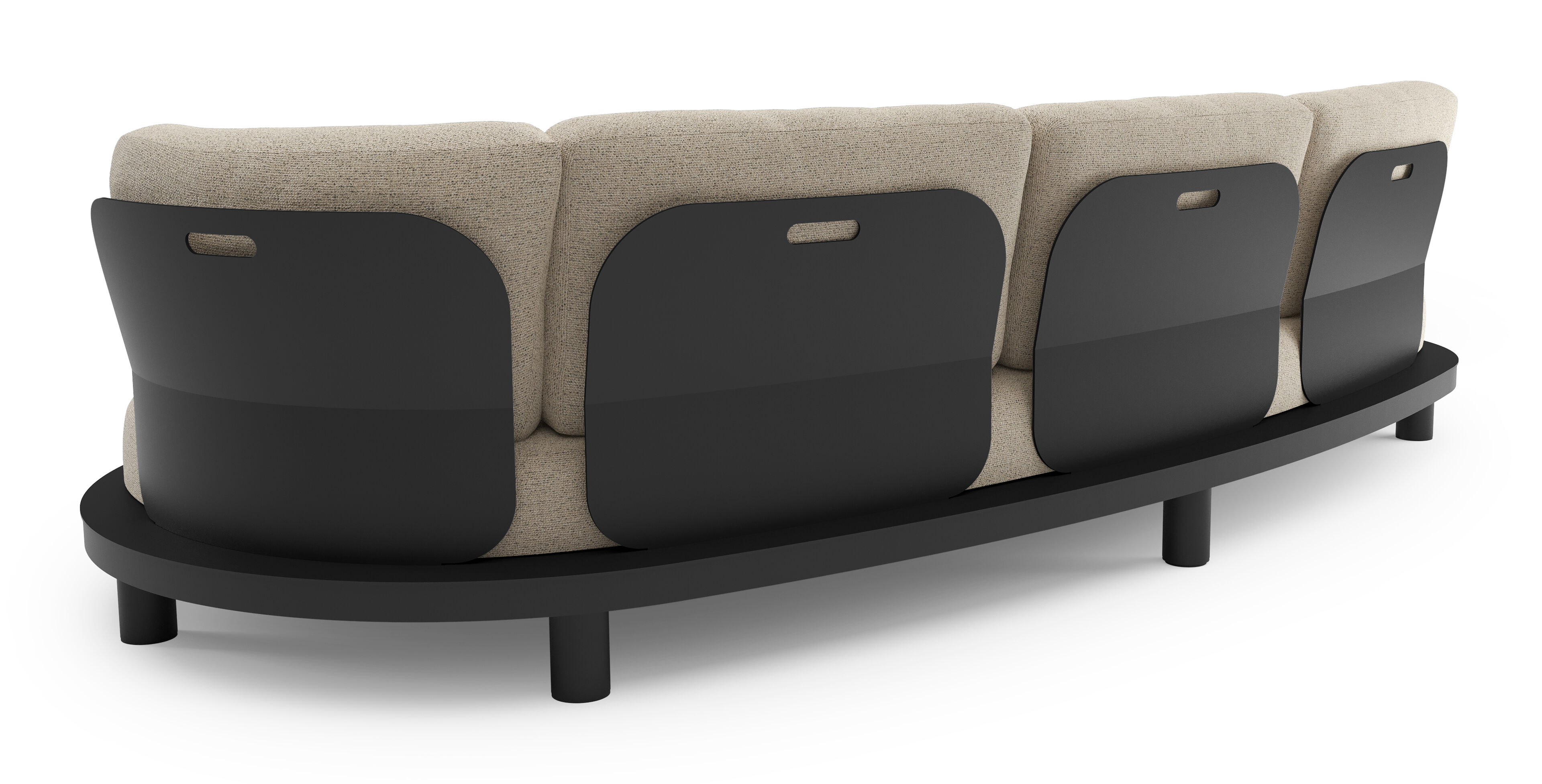 Donato loungebank in zwart aluminium met marbella beige all weather cosytica kussen