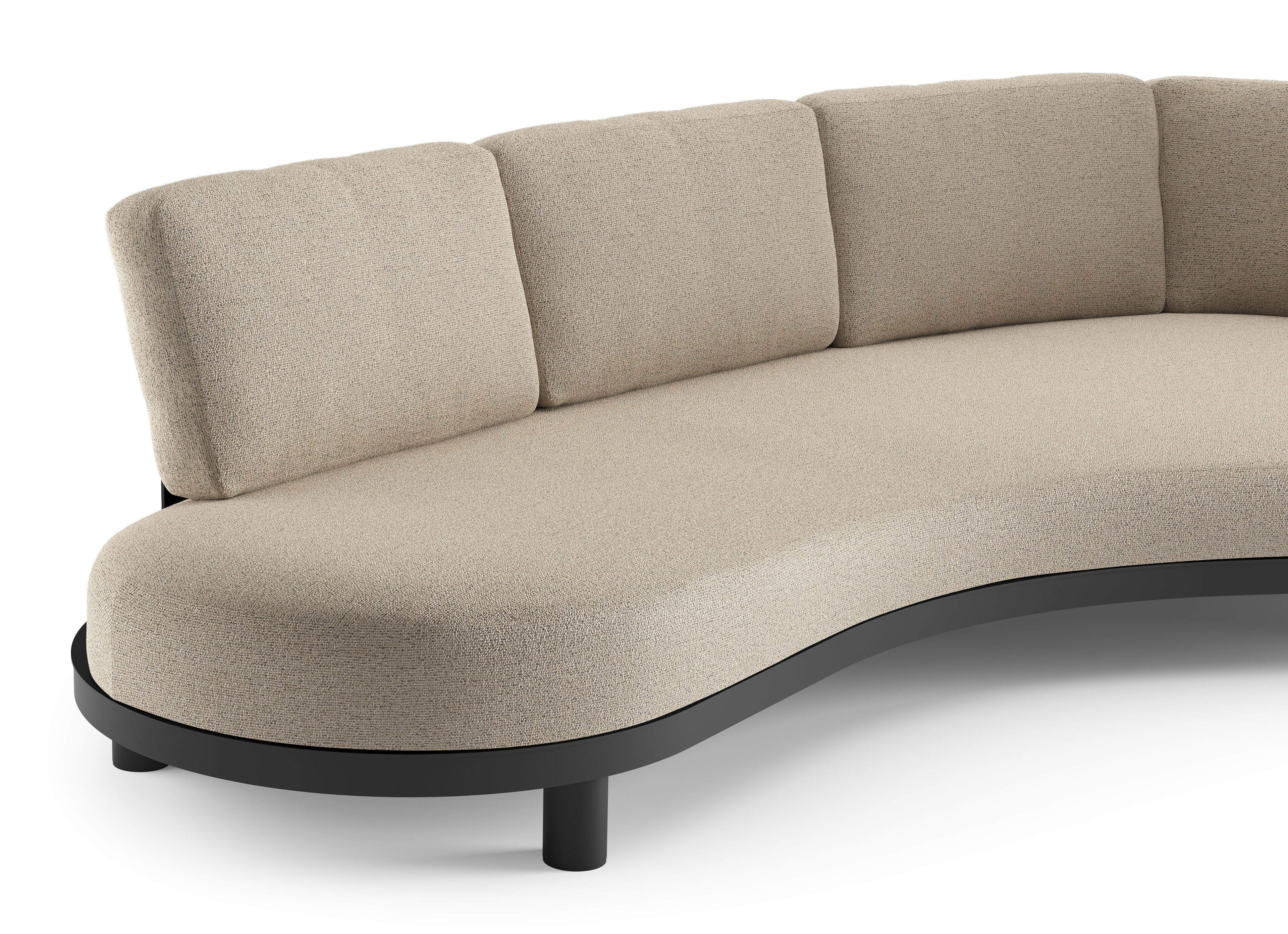Donato loungebank in zwart aluminium met marbella beige all weather cosytica kussen