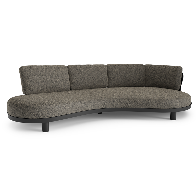 Donato loungebank in zwart aluminium met marbella tunder all weather cosytica kussen