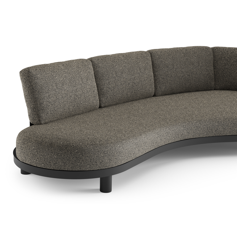 Donato loungebank in zwart aluminium met marbella tunder all weather cosytica kussen