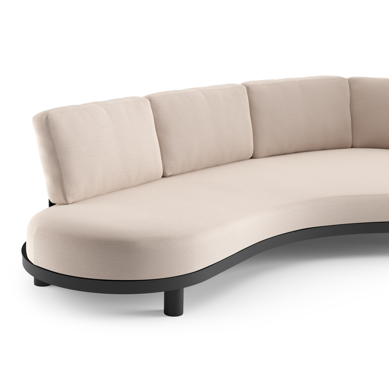 Donato loungebank in zwart aluminium met wander pilat all weather sunbrella® luxe kussen