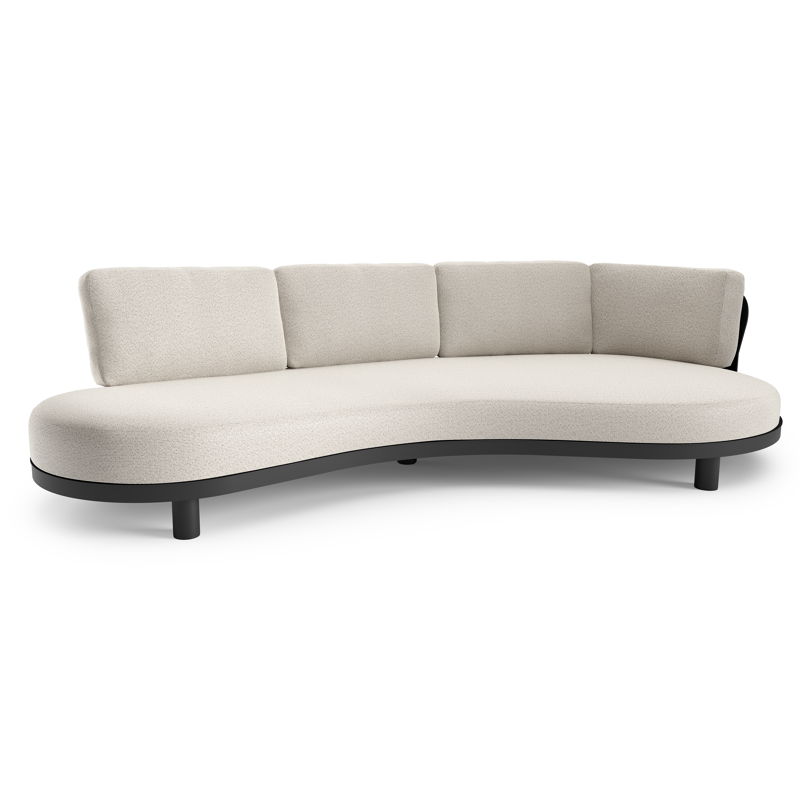 Donato loungebank in zwart aluminium met firenze natural all weather solica kussen