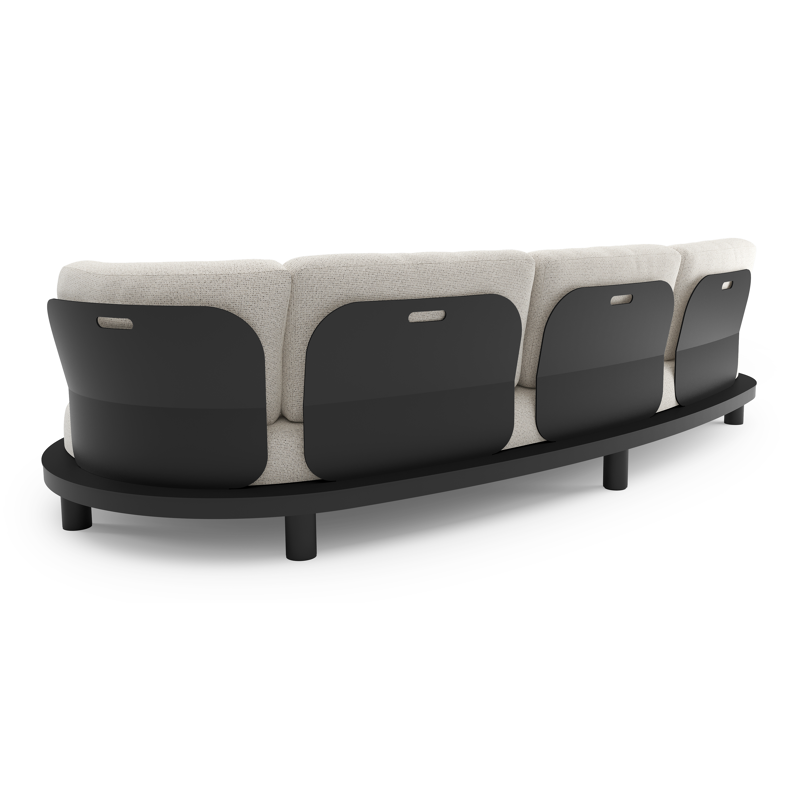 Donato loungebank in zwart aluminium met firenze natural all weather solica kussen