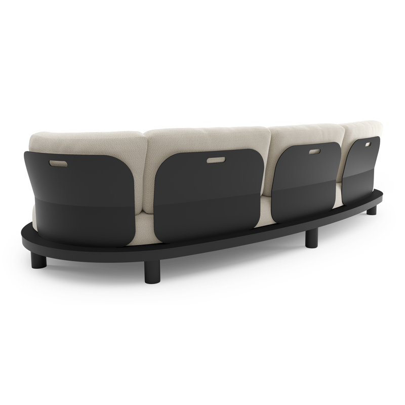 Donato loungebank in zwart aluminium met lopi marble all weather sunbrella® luxe kussen