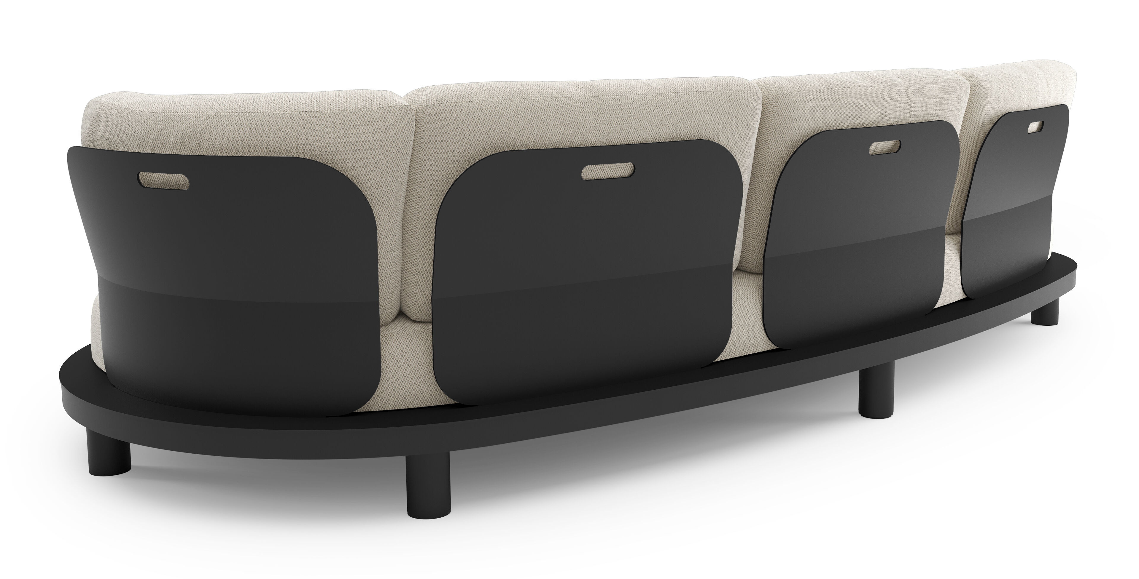 Donato loungebank in zwart aluminium met lopi marble all weather sunbrella® luxe kussen