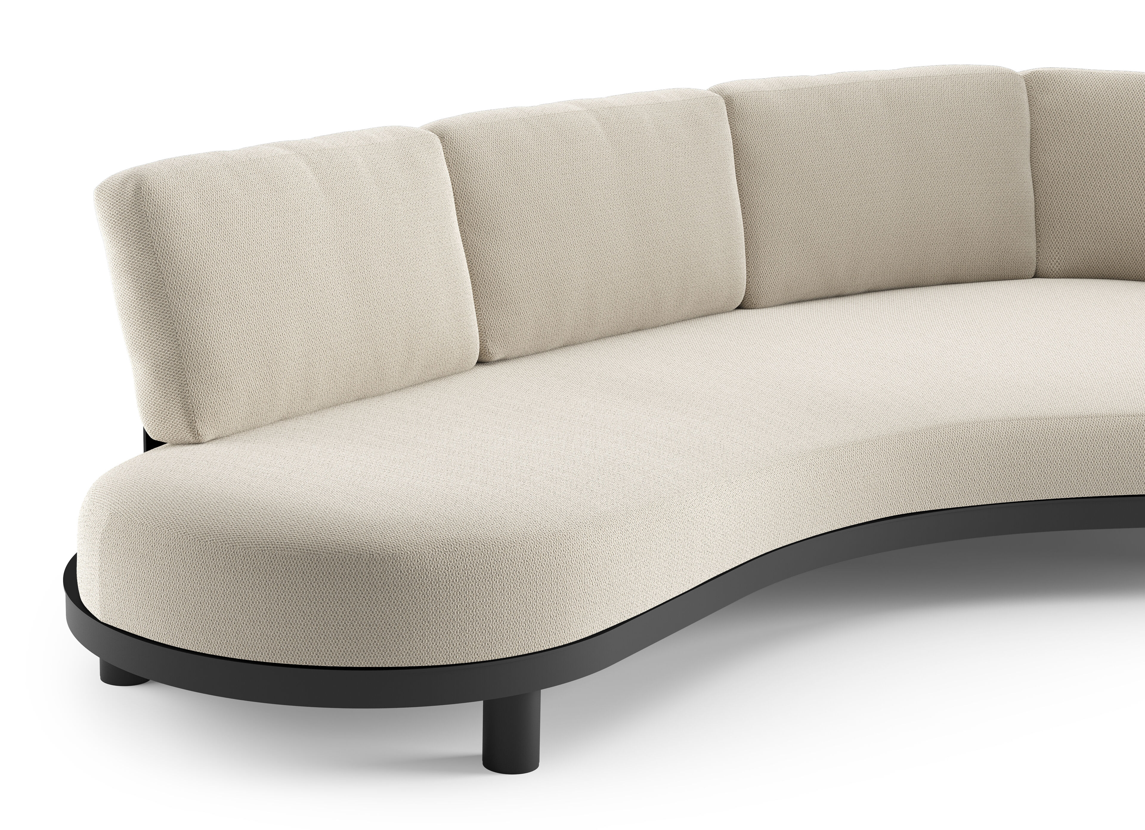Donato loungebank in zwart aluminium met lopi marble all weather sunbrella® luxe kussen