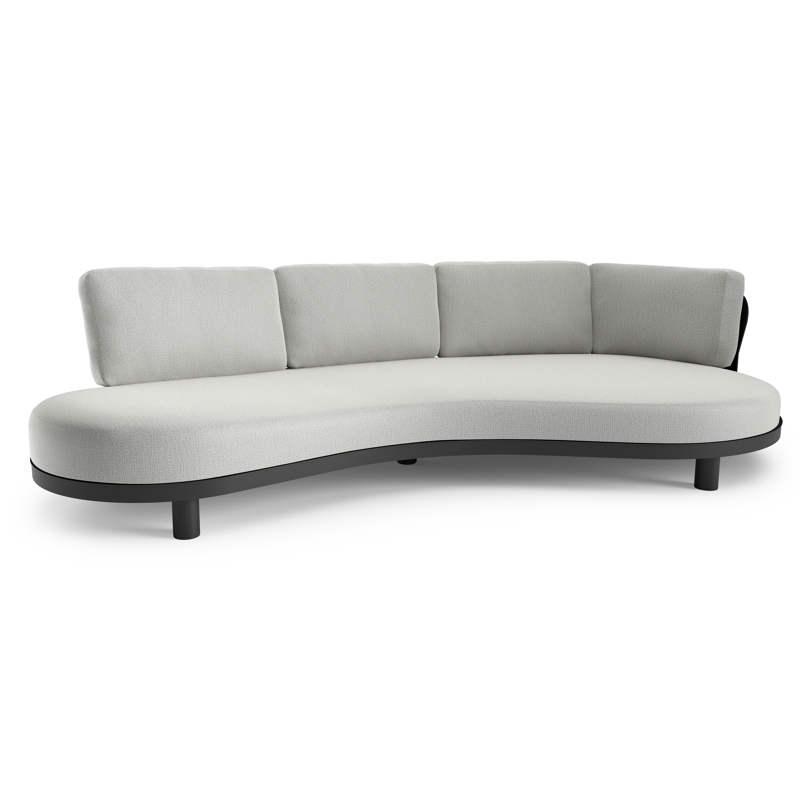 Donato loungebank in zwart aluminium met savane nimbus all weather sunbrella® luxe kussen