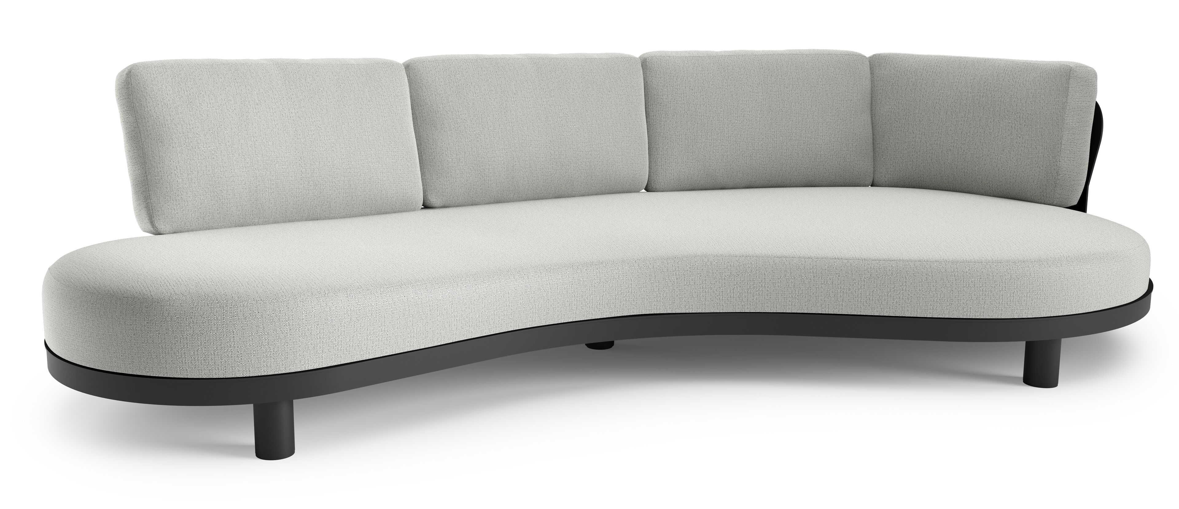 Donato loungebank in zwart aluminium met savane nimbus all weather sunbrella® luxe kussen