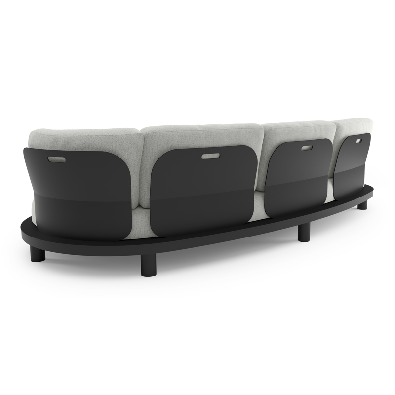 Donato loungebank in zwart aluminium met savane nimbus all weather sunbrella® luxe kussen