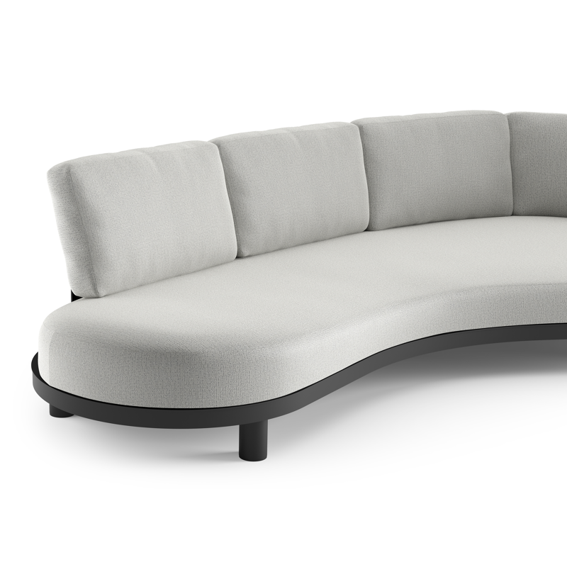 Donato loungebank in zwart aluminium met savane nimbus all weather sunbrella® luxe kussen
