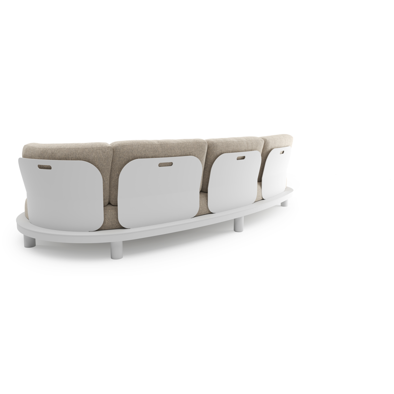 Donato loungebank in wit aluminium met chartres pewter all weather sunbrella® luxe kussen