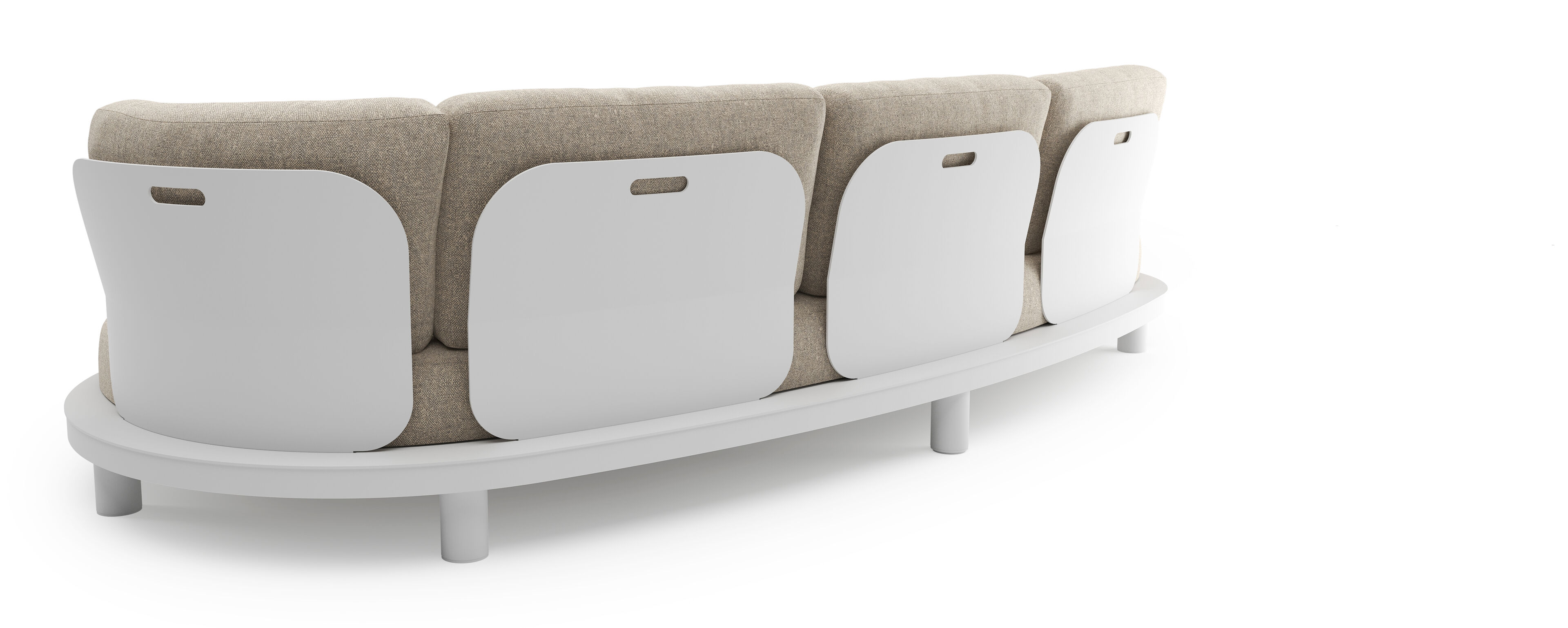 Donato loungebank in wit aluminium met chartres pewter all weather sunbrella® luxe kussen