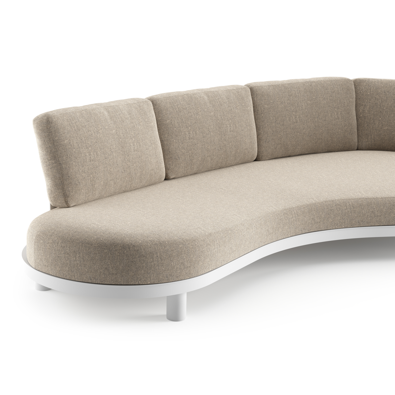 Donato loungebank in wit aluminium met chartres pewter all weather sunbrella® luxe kussen